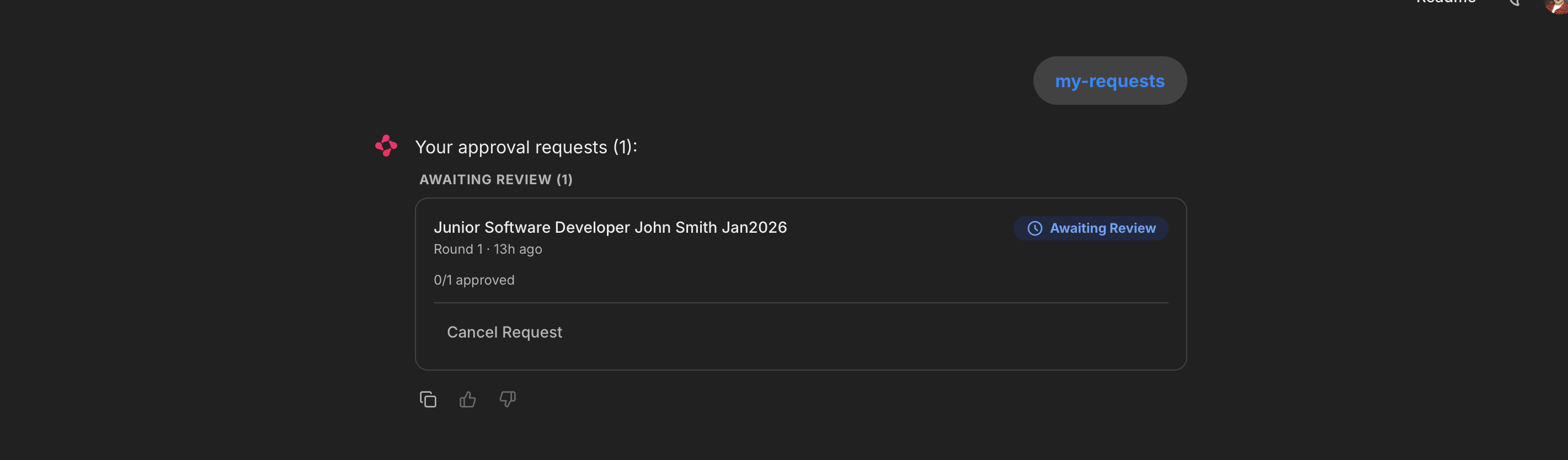 Approval request status