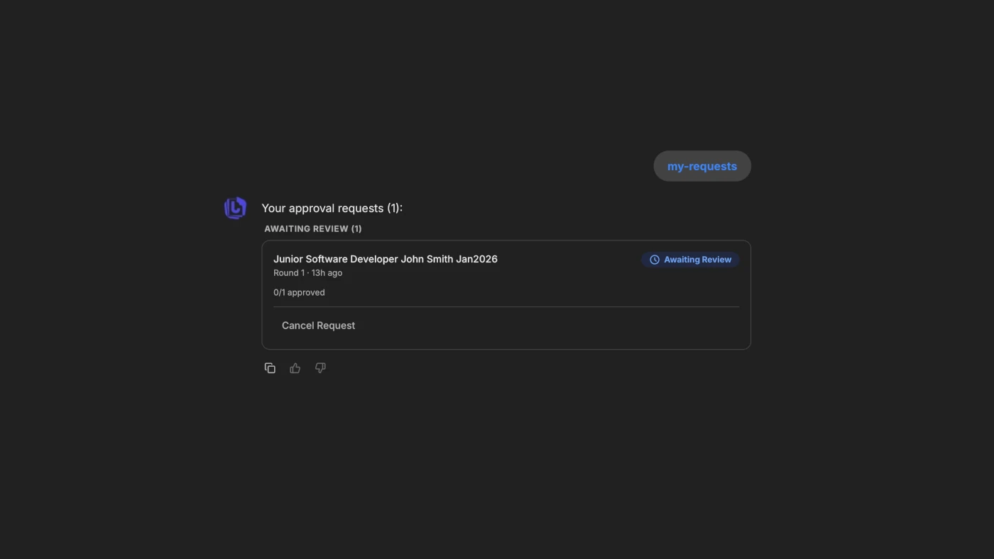 Approval request status