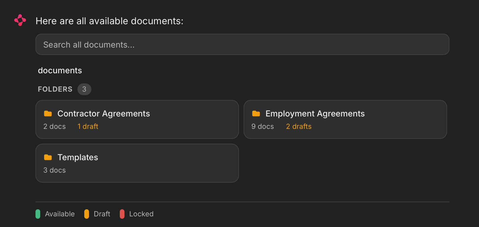 Document management interface